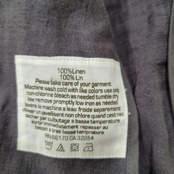 Anthropologie HEI HEI Landmark 3 Button Ruffled 100% Linen Blazer Jacket Size 6 - Picture 11 of 11